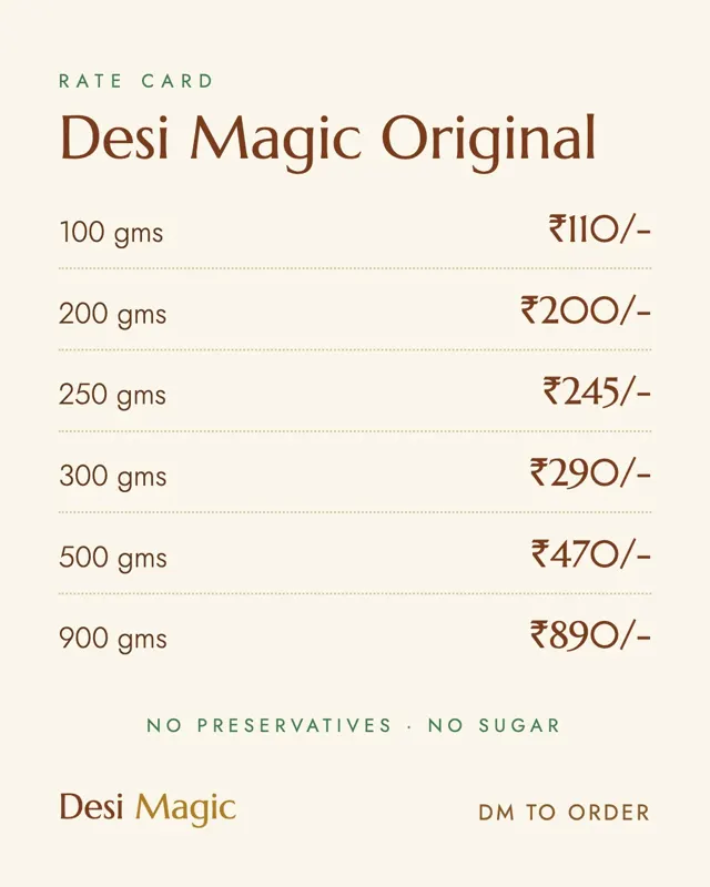 Instagram post: the rate card