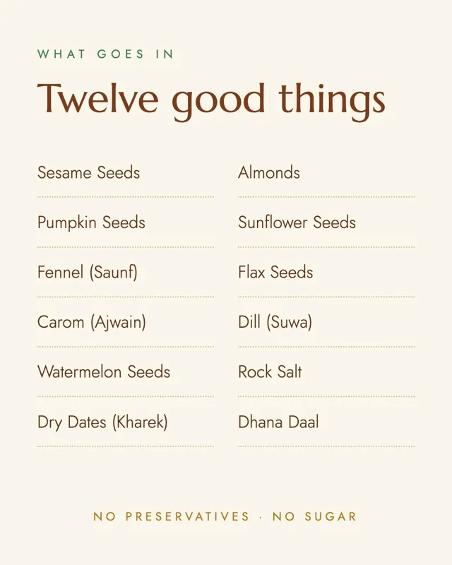 Instagram post: the twelve ingredients